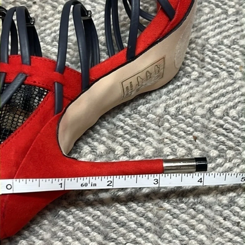 GX by Gwen Stefani Red and Black Strappy Stiletto Heels